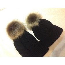 2PCS Knit Crochet Caps Mother Daughter