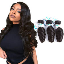  10A Loose Wave Hair 3 Bundles Natural Color 100% Human Hair Weave Non-Remy Hair 