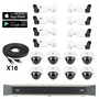 4k commercial ip camera system-8 Fixed Dome/ 8 Fixed Bullet