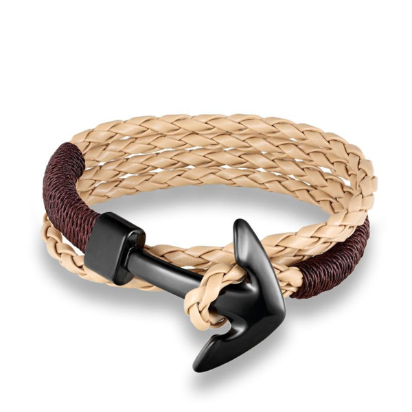 Anchor Leather Bracelet