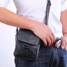 Men Genuine Leather Messenger Shoulder Cross Body Bag Fanny Waist Bags – B4 Bag World