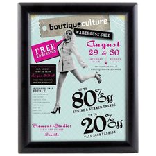  Opti Frame 8.5″ x 11″ 1″ Black Mitred Profile With Back Support