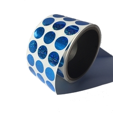 500 Tamper Evident Holographic Bright Blue Security Round Label Seal Sticker, Round/ Circle 0.5" diameter (13mm)