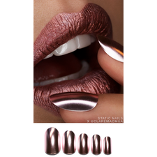 Rose Gold Edit Acrylic Nails Online (Brushed Chrome)