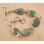 Native American Navajo Turquoise & Sterling Silver Link Bracelet