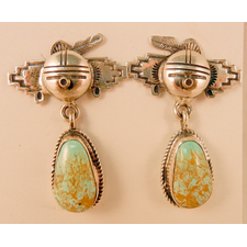 Native American Turquoise Maiden Earrings by Bennie Ration