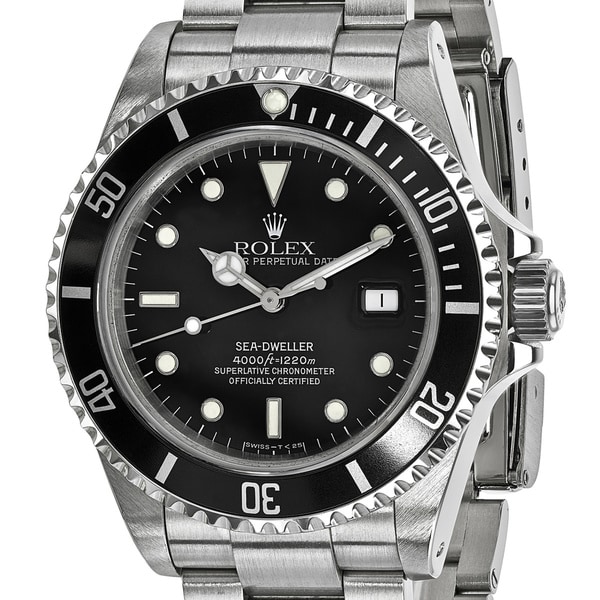 Pre-Owned Rolex Mens Stainless Steel Sea Dweller Black Watch - Stainless Steel