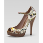 Gucci Floral Canvas Mary Jane Pump - Neiman Marcus