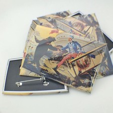  Custom Rectangle Buttons with Pin Backs: Small Horizontal 