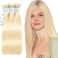  613 Blonde Human Hair 3 Bundles 100% Non Remy Hair Extensions Free Shipping