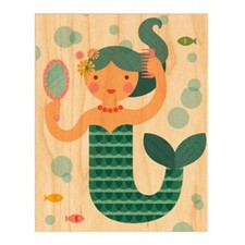 Marnie the Mermaid Art Print on Wood