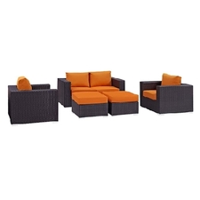  Convene 5 piece outdoor patio sofa set