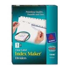 Avery Index Maker Print & Apply Clear Label Dividers with White Tabs Tab Divider