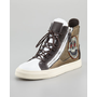 Giuseppe Zanotti Skull-Embroidered Hi-Top Sneaker - Neiman Marcus