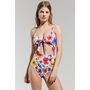  Out From Under Printed Tie-Front One-Piece Swimsuit