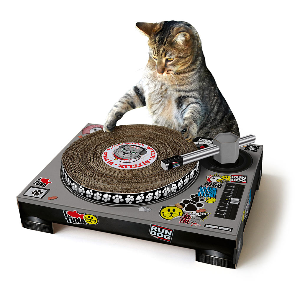DJ CAT SCRATCHING PAD | Cardboard Scratch Post | UncommonGoods