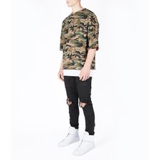 SW303 Oversized Short Sleeve Camo Sweatshirt