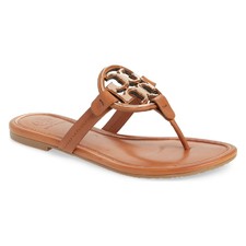 Tory Burch Metal Miller Flip Flop                       Main,                        color, Tan/ Rose Gold
