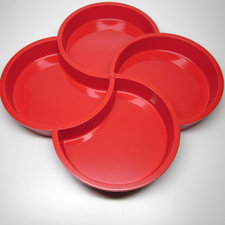 Red Dansk Swirl Tray - Gunnar Cyren