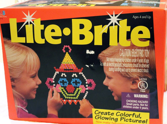 Vintage Lite Brite MIlton Bradley with Refill Sheets and Pegs