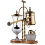 Diguo Gen-2 Belgium / Belgian Luxury Royal Balancing Siphon Coffee Maker. Wooden Base, T-Handle, Easy to Clean Take Apart Water Retainer and Permanent Filter. Color: Golden