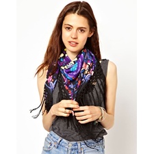 Image 1 of ASOS Digital Floral Print Scarf With Tassels