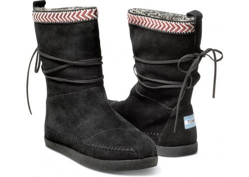 Black Suede Trim Women's Nepal Boots | TOMS.com
