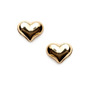 14K Gold Puff Heart Studs