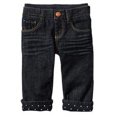 Knit-waist jersey-lined boot jeans (dark wash) | Gap