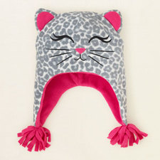 baby girl - accessories - snow leopard microfleece hat | Children's Clothing | Kids Clothes | The Children's Place