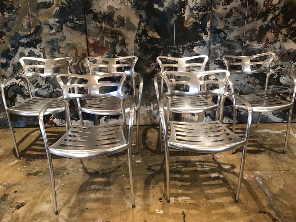 Set of 6 metal chairs