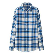 Bottle Blue and White Check Flannel Shirt Suppliers