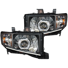 06-14 Honda Ridgeline LED Switchback Halo Strips Projector Headlights
