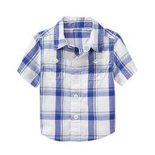 Bright Indigo Checked Baby Shirts