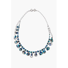 TOM BINNS Blue Paint & crystal Necklace