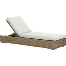 Newport Chaise Lounge with Sunbrella® White Sand Cushion in Outdoor Lounging | Crate and Barrel