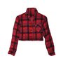 Button Up Street Wear Flannel Crop Top