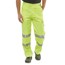 B Seen Poly Cotton Hi Vis Trousers Yellow
