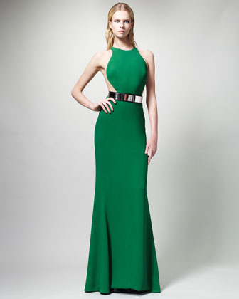 Stella McCartney Belted Contour Gown - Neiman Marcus