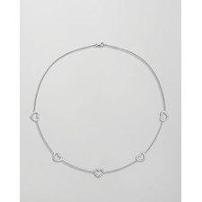 Kiki McDonough Eden 18k White Gold Diamond Heart-Station Necklace - Neiman Marcus