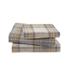 Ashen Sunshine Checked Flannel Bed Sheet