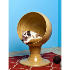 The Refined Feline Kitty Ball Bamboo Cat Bed