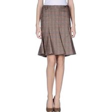 Auburn Sway Pleat Check Flannel Skirt
