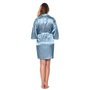Picture of Airy blue Satin Robe for Bride with clear Rhinestone