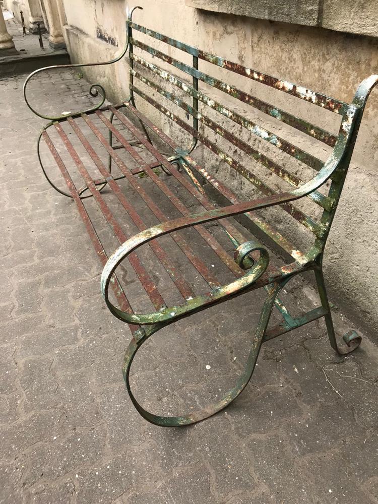 C19 th wrought iron bench.