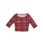 Crew Neck Red Flannel Crop Top