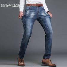 new brand men designer stretch casual straight Lensg denim jeans maLens regular