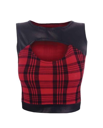 Leather Embellished Flannel...