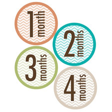 Printable monthly onesie stickers Boy Chevron (newborn-1yr) INSTANT DOWNLOAD