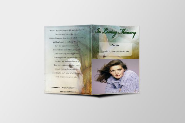 Lovely Dove Funeral Program